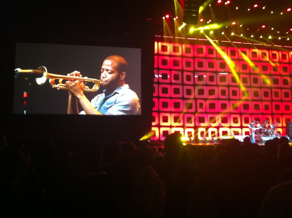 New Orleans' own Troy Andrews a.k.a. "Trombone Shorty" plays a high energy set at the end of the welcome celebration, followed by the Alabama Shakes.