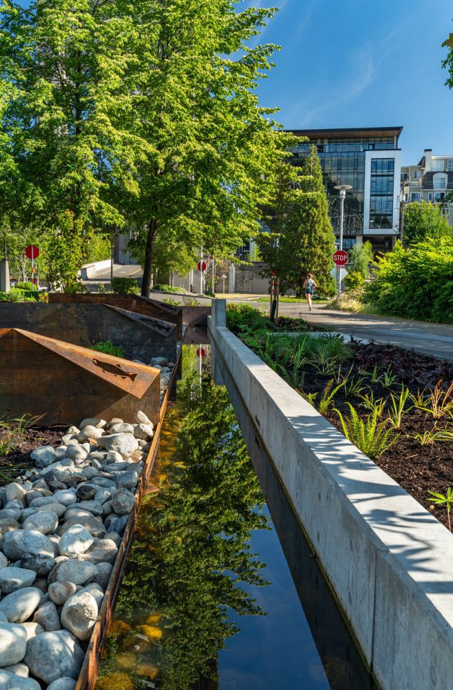 A third phase of water catchment is located across the street.