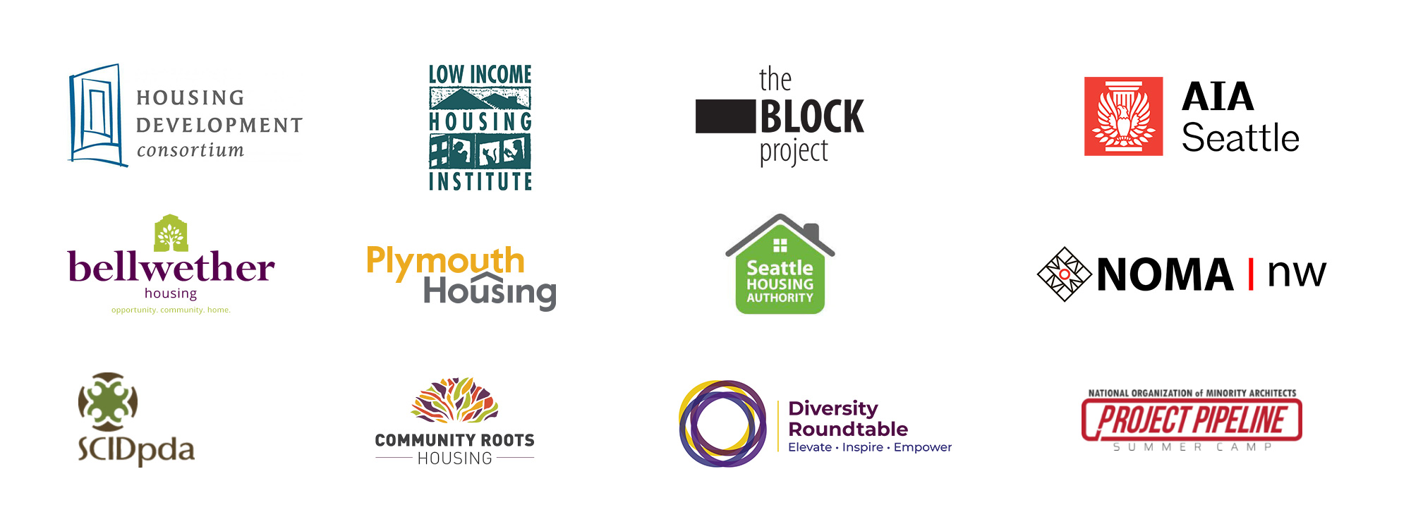 Community and housing partner logos