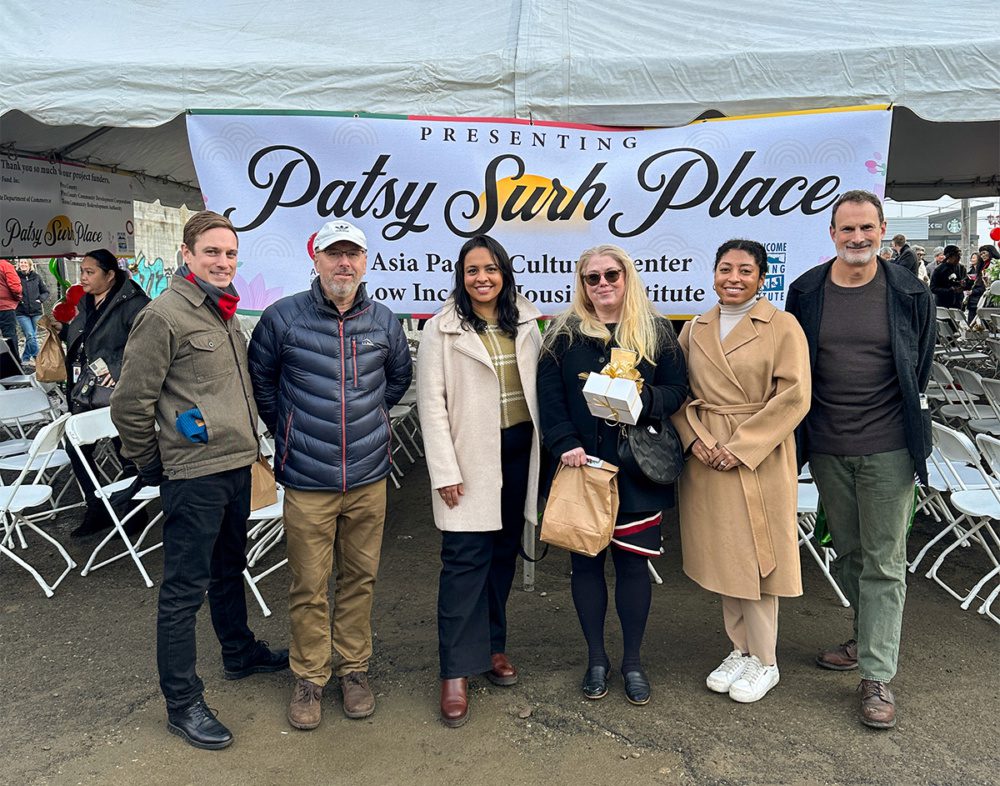 Photo of WT team members attending the Patsy Surh Place groundbreaking event.