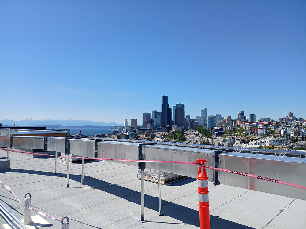 view of seattle skyline from north lot project in beacon hill on a sunny day